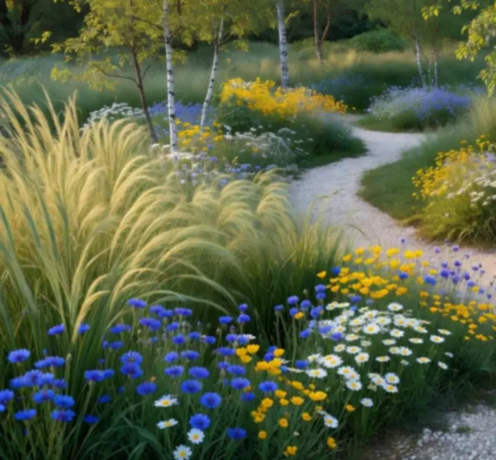 Naturalistyczny ogród w Konstancinie z rodzimymi gatunkami roślin i łąkami kwietnymi